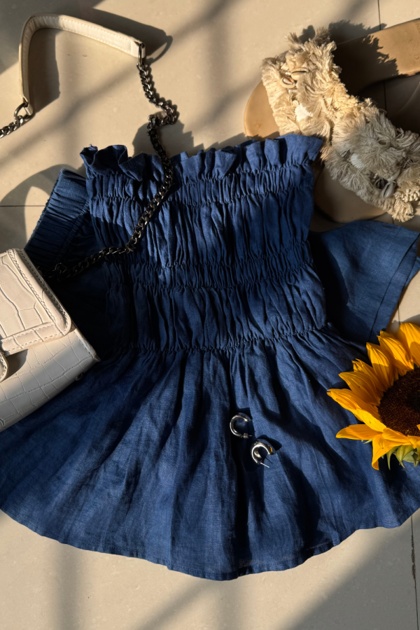 Dark-Blue Gelato Top & Shorts Set - 图片 5
