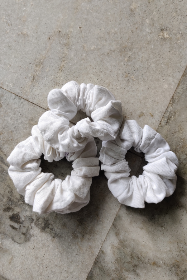 White Hemp Scrunchie - 图片 2