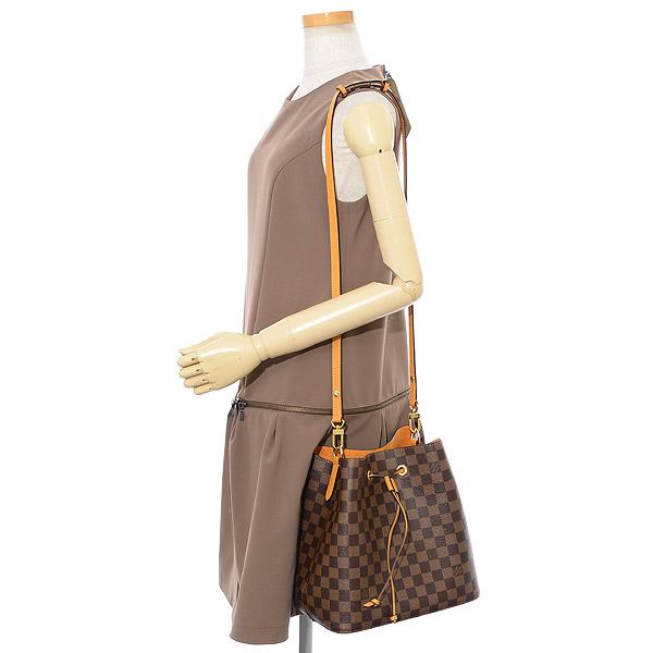 LV NéoNoé Bag Damier Ebene Safran - Image 3