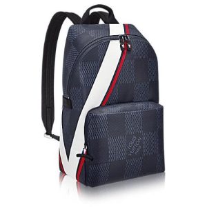 LV Apollo Backpack Damier Cobalt Canvas Red