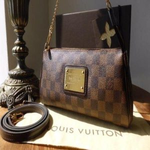 LV Eva Clutch Damier Ebene Canvas