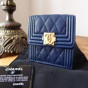 Chanel Boy Small Flap Wallet Blue