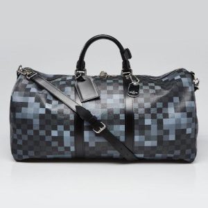 LV Keepall Bandoulière 50 Gray Pixel