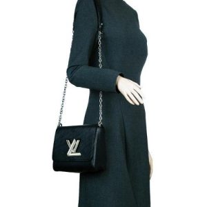 LV Twist MM Epi Leather Black Gold-Colored Lock