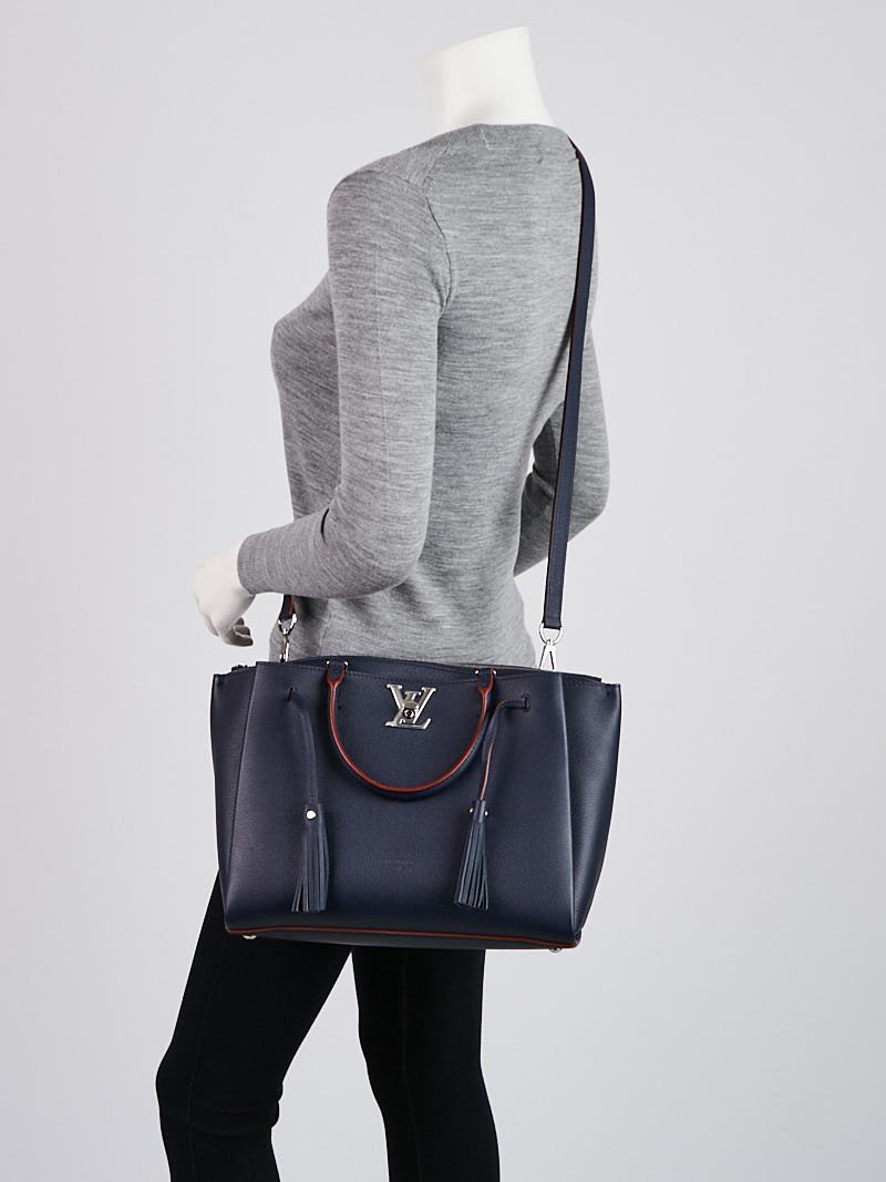 LV Lockmeto Handbag Luxury Leather Marine Rouge - Image 3