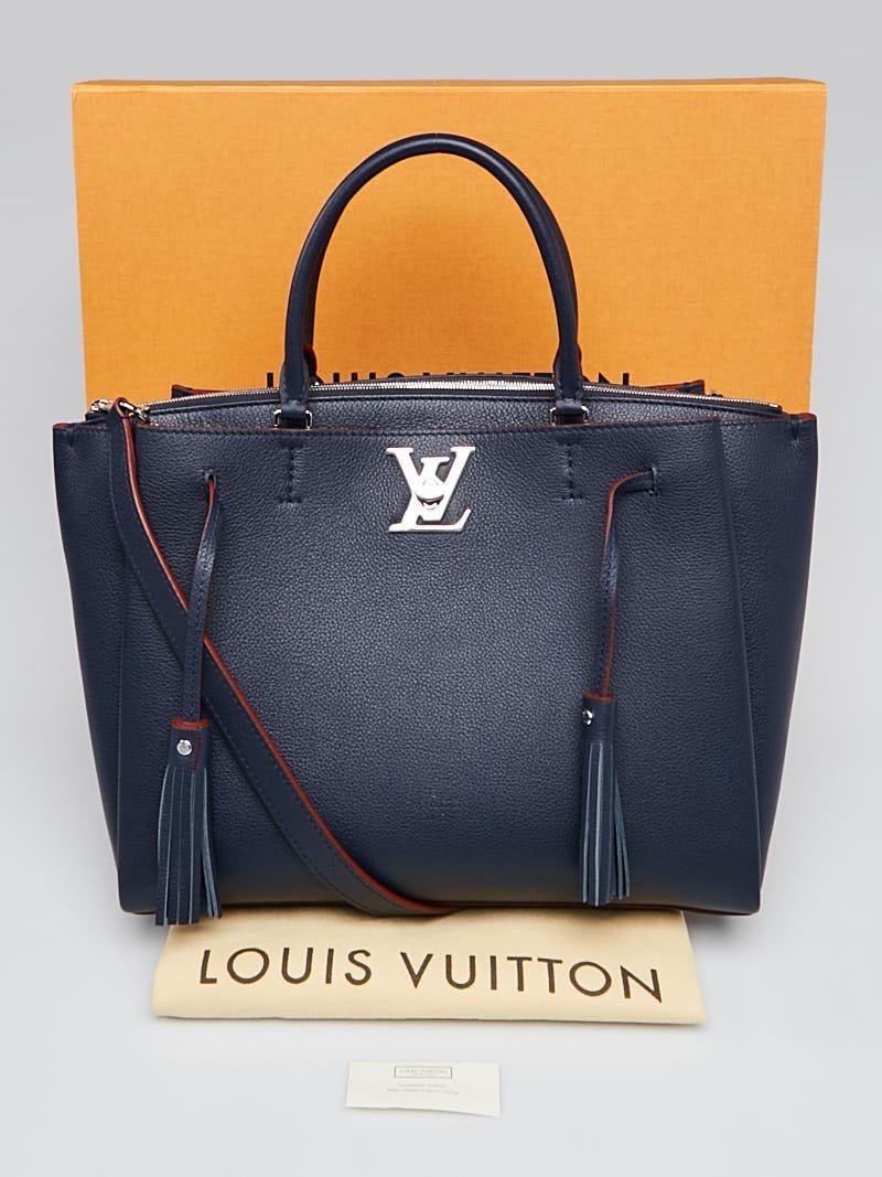 LV Lockmeto Handbag Luxury Leather Marine Rouge - Image 6
