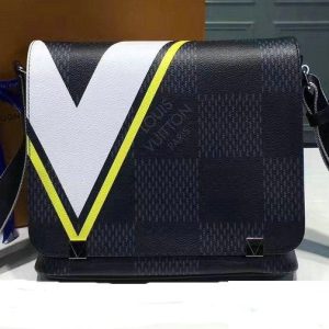 LV District PM Messenger Bag Damier Cobalt Canvas Yellow