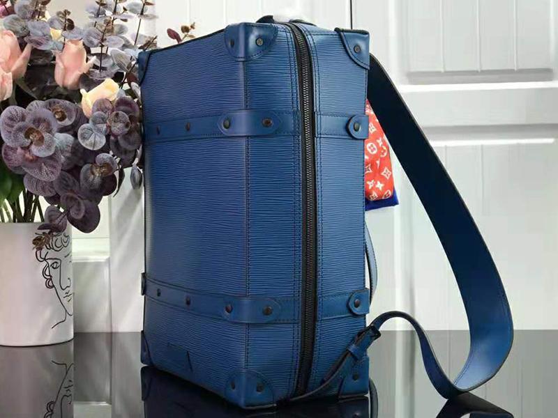 LV Soft Trunk Backpack PM Epi Leather Blue - Image 3