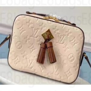 LV Saintonge Monogram Empreinte Leather Creme Caramel