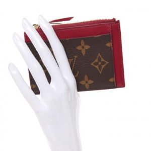 LV Zipped Card Holder Monogram Fuchsia Pink