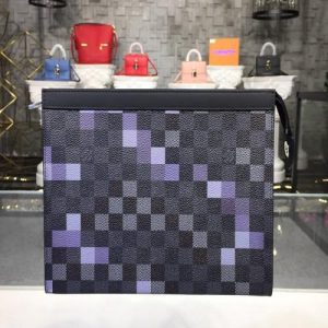 LV Pochette Voyage MM Pixel Monogram Gray
