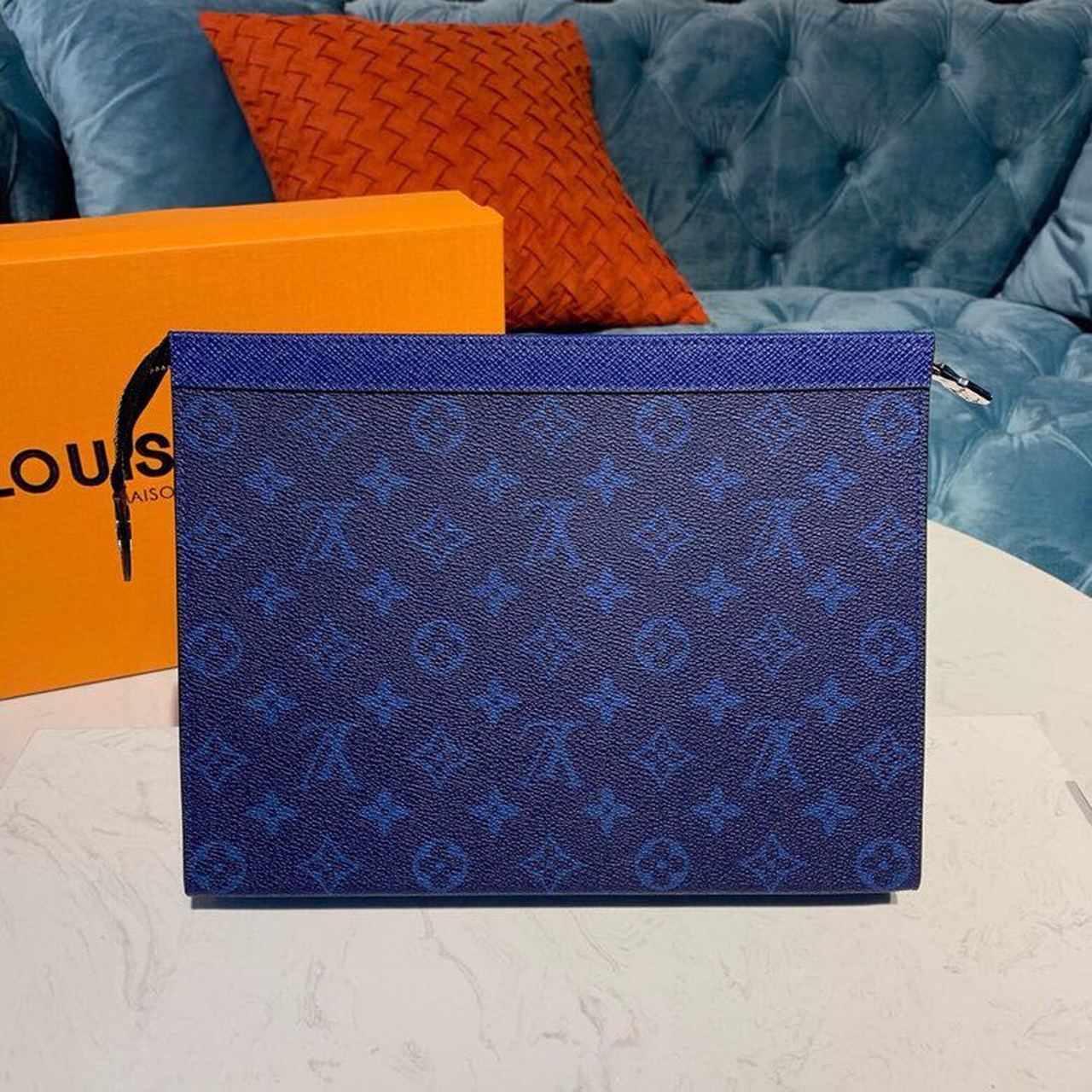 LV Pochette Voyage MM Monogram Blue - Image 2