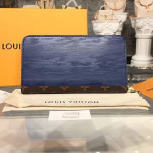 LV Zippy Organizer Epi Leather Blue and Gray