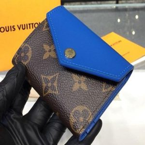 LV Zoé Wallet Monogram Bleu Jean colored leather