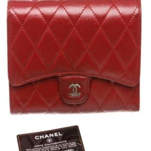 Chanel Classic Long Flap Wallet Lambskin Leather Red