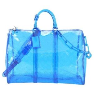 LV Keepall Bandouliere Monogram 50 Blue PVC