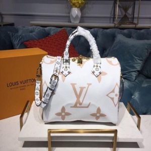 LV Speedy Bandouliere 30 Monogram Geant White