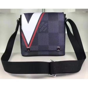 LV District PM Messenger Bag Damier Cobalt Canvas Red