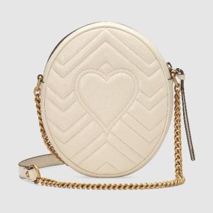 Gucci GG Marmont Mini Round Shoulder Bag White