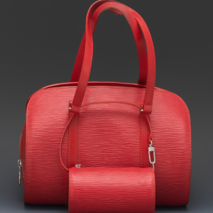 LV Soufflot Bag Black Epi Leather Red<