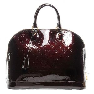 LV Montaigne BB Tote Bag Monogram Vernis Amarante