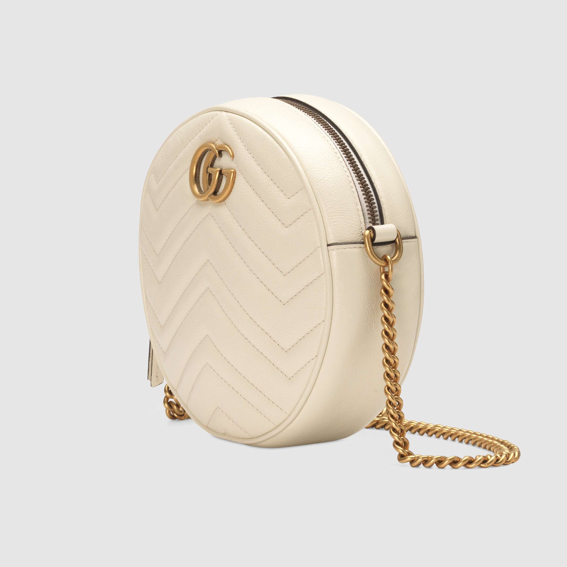 Gucci GG Marmont Mini Round Shoulder Bag White - Image 2