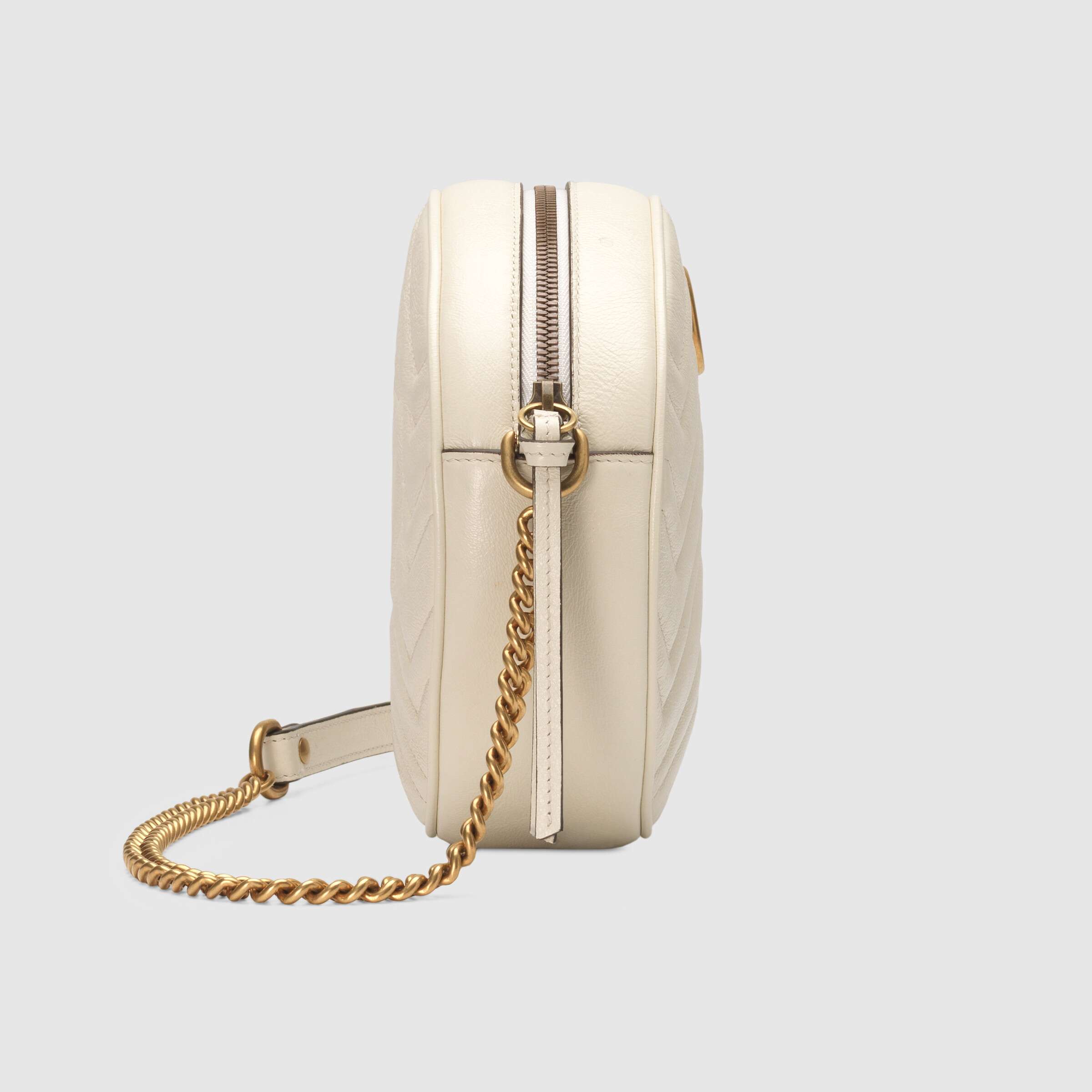 Gucci GG Marmont Mini Round Shoulder Bag White - Image 5