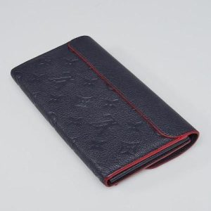 LV Pont-Neuf Wallet Monogram Empreinte leather Marine Rouge