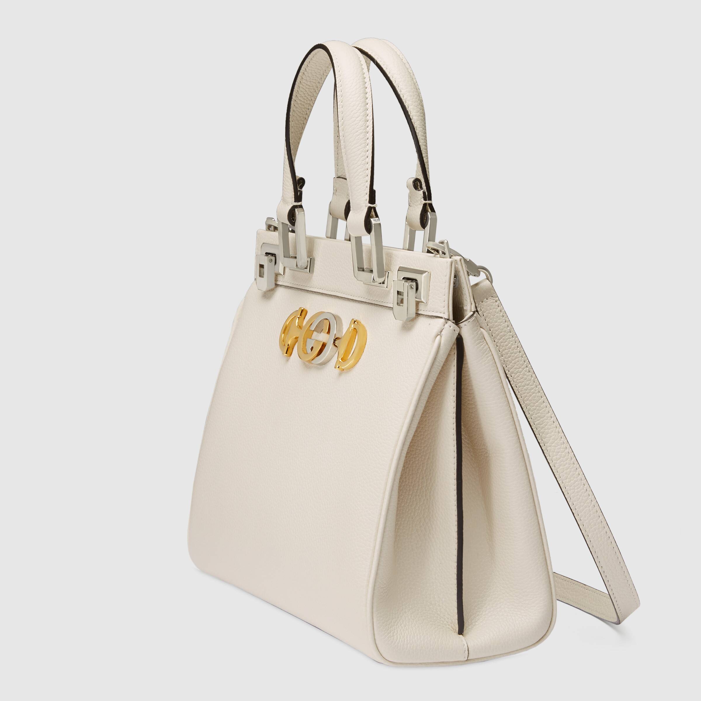 Gucci Zumi Grainy Leather Small Top Handle Bag White - Image 2