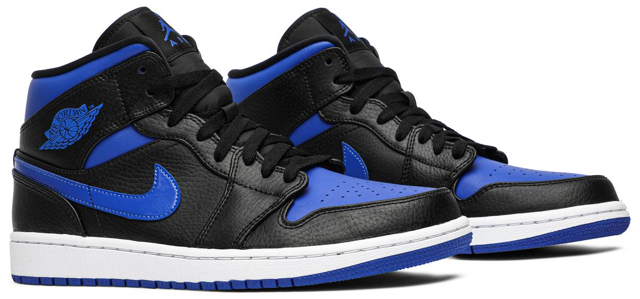 Air Jordan 1 Mid 'Black Hyper Royal' - Image 2