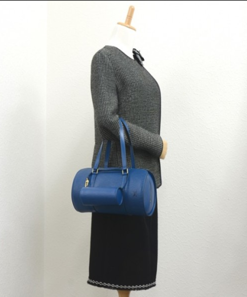 LV Soufflot Bag Black Epi Leather Blue - Image 10