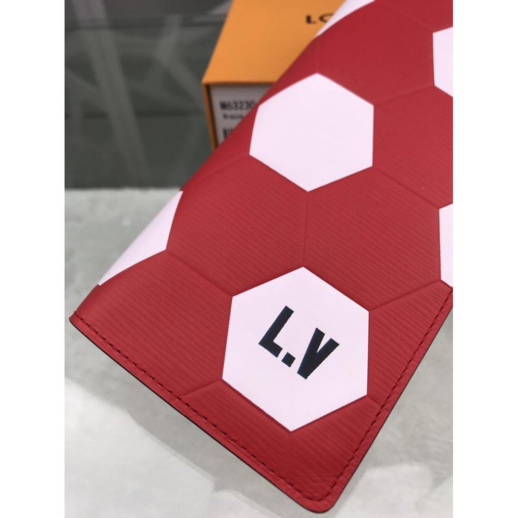 LV Brazza Wallet Epi Leather Hexagon Red - Image 2