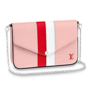 LV Pochette Felicie Epi Leather Rose Ballerine