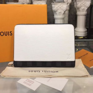 LV Zippy Organizer Epi Leather White