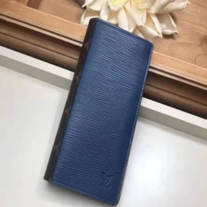 LV Brazza Wallet Epi Leather Blue
