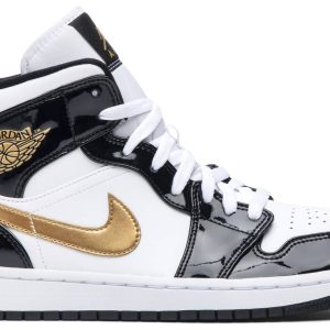 Air Jordan 1 Mid Patent 'Black Gold'