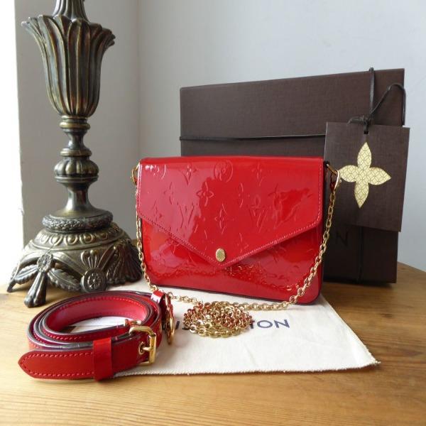 LV Pochette Felicie Bag Monogram Leather Cerise - Image 2