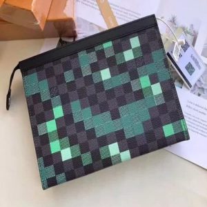 LV Pochette Voyage MM Pixel Monogram Green