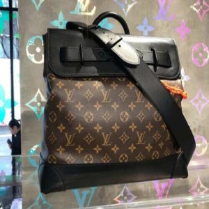 LV Steamer PM Taiga Leather Monogram Brown