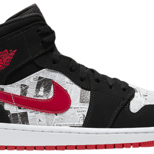 Air Jordan 1 MID SE Newspaper /Black/ Red