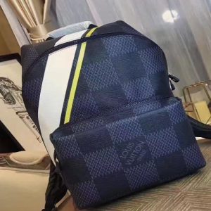 LV Apollo Backpack Damier Cobalt Canvas Yellow