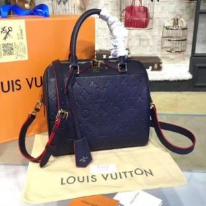 LV Speedy Bandouliere 25 Monogram Empreinte Leather Marine Rouge