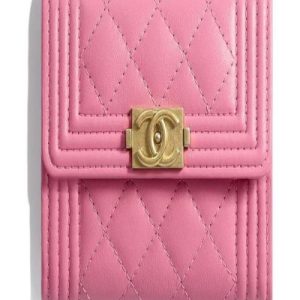 Chanel Boy Square Clutch With Chain – CWC Grained Calfskin Pink