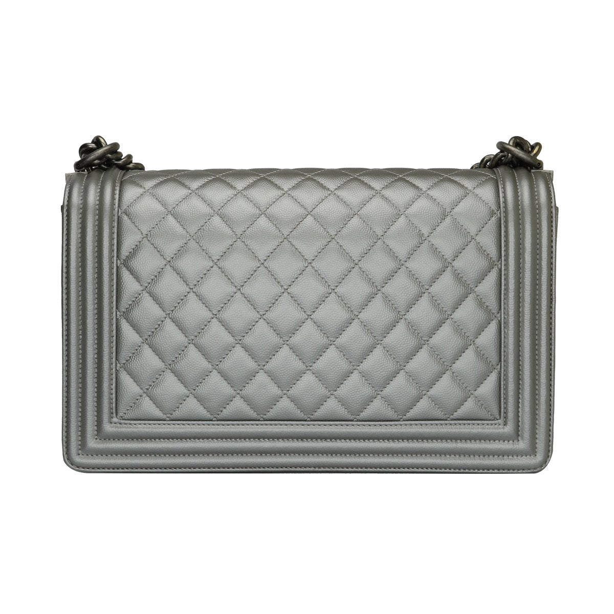 Chanel Boy Handbag Grey - Image 3