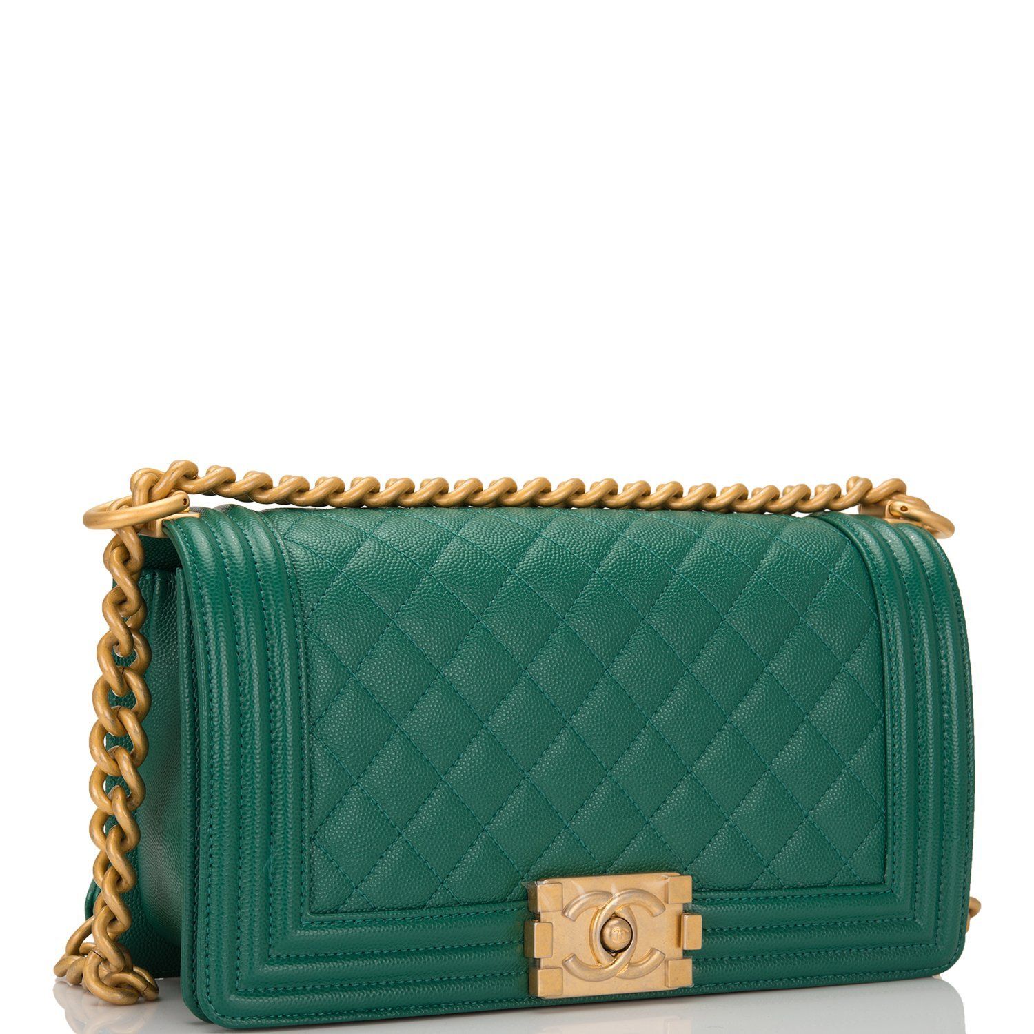 Chanel Boy Medium Handbag Green - Image 2