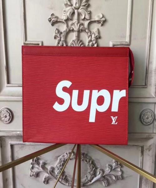 Louis Vuitton x Supreme Clutch Epi Red - Image 5