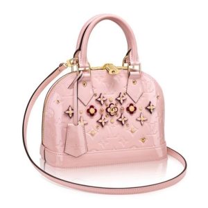 LV Alma BB Tote Bag Monogram Vernis Rose Ballerine