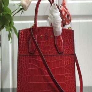 LV City Steamer PM Crocodilien Briliant Cerise