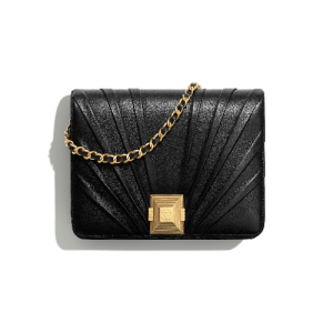 Chanel Wallet On Chain – WOC Pleated Lambskin Black Gold-Toned