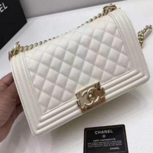 Chanel Boy Medium Handbag White